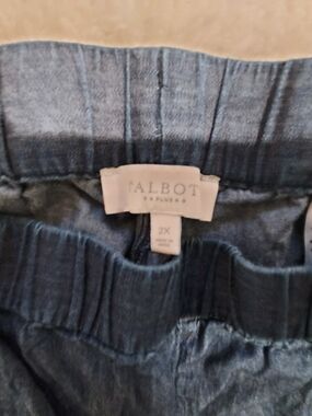 Talbots Wide Leg Ankle Pants in Denim Blue